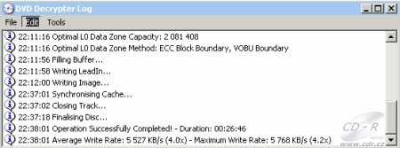 NEC ND-3250 - DVD Decrypter zápis DVD+R DL 4× log