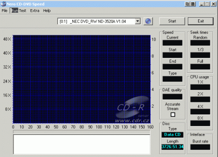 NEC ND-3250 - CDspeed čtení CD-R 99 min.