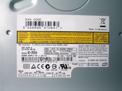 NEC ND-3550A - štítek