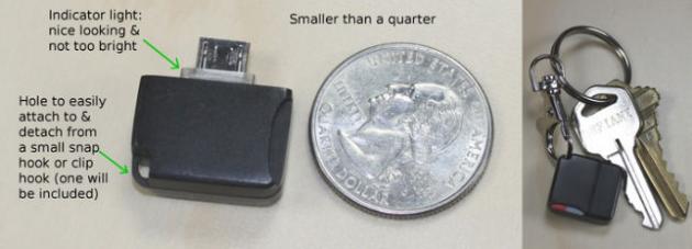 Mini MicroSD Reader - velikost
