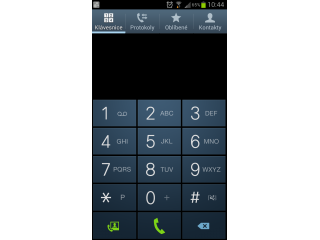 Základní screen telefonní aplikace SGS3