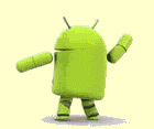 Tancující zelený androidík