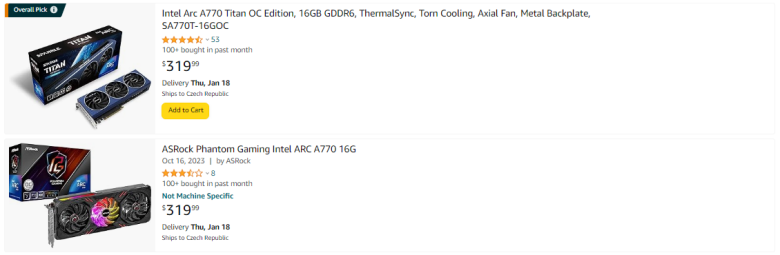 Arc A770 16GB Amazon