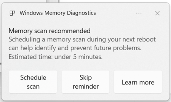 Windows Memory Diagnostics