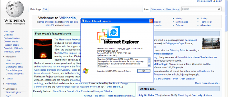 Ie 6 Sp 3 Xp Screenshot