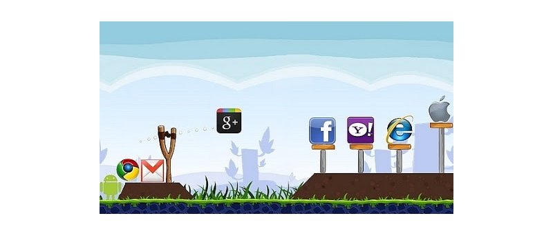 Google Plus as Angry Birds