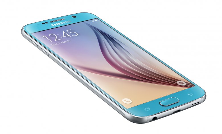 Galaxy S 6 Left Front Dynamic Blue Topaz