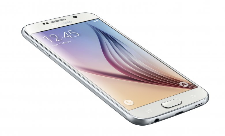 Galaxy S 6 Left Front Dynamic White Pearl
