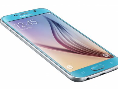Galaxy S 6 Left Front Dynamic Blue Topaz