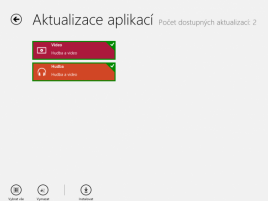 Hudba, video - aplikace W8