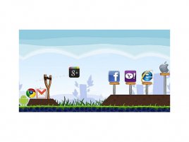 Google Plus as Angry Birds